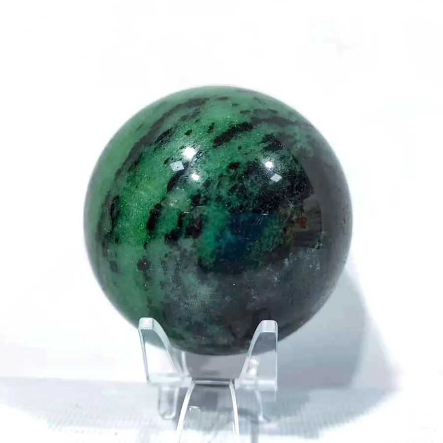 healing natural ruby stone sphere processing ruby in zoisite