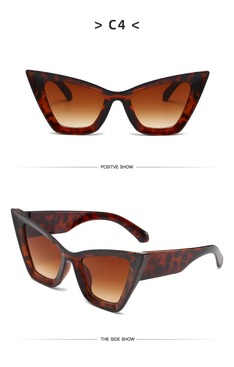 Nuevas gafas de sol Cat-eye Sunshade European and American Cool Punk Fashion Gafas de Sol para hombres y mujeres Unisex Custom Logo