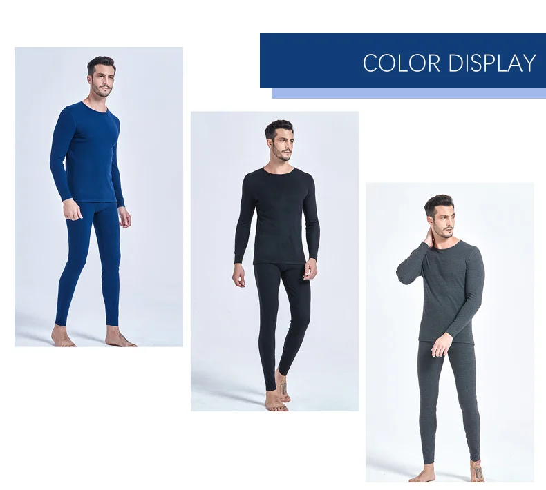  Autumn Winter Mens Wear Thermal Underwear Custom Logo Men Wear Long Johns Black Set Thermal Underwear Suit