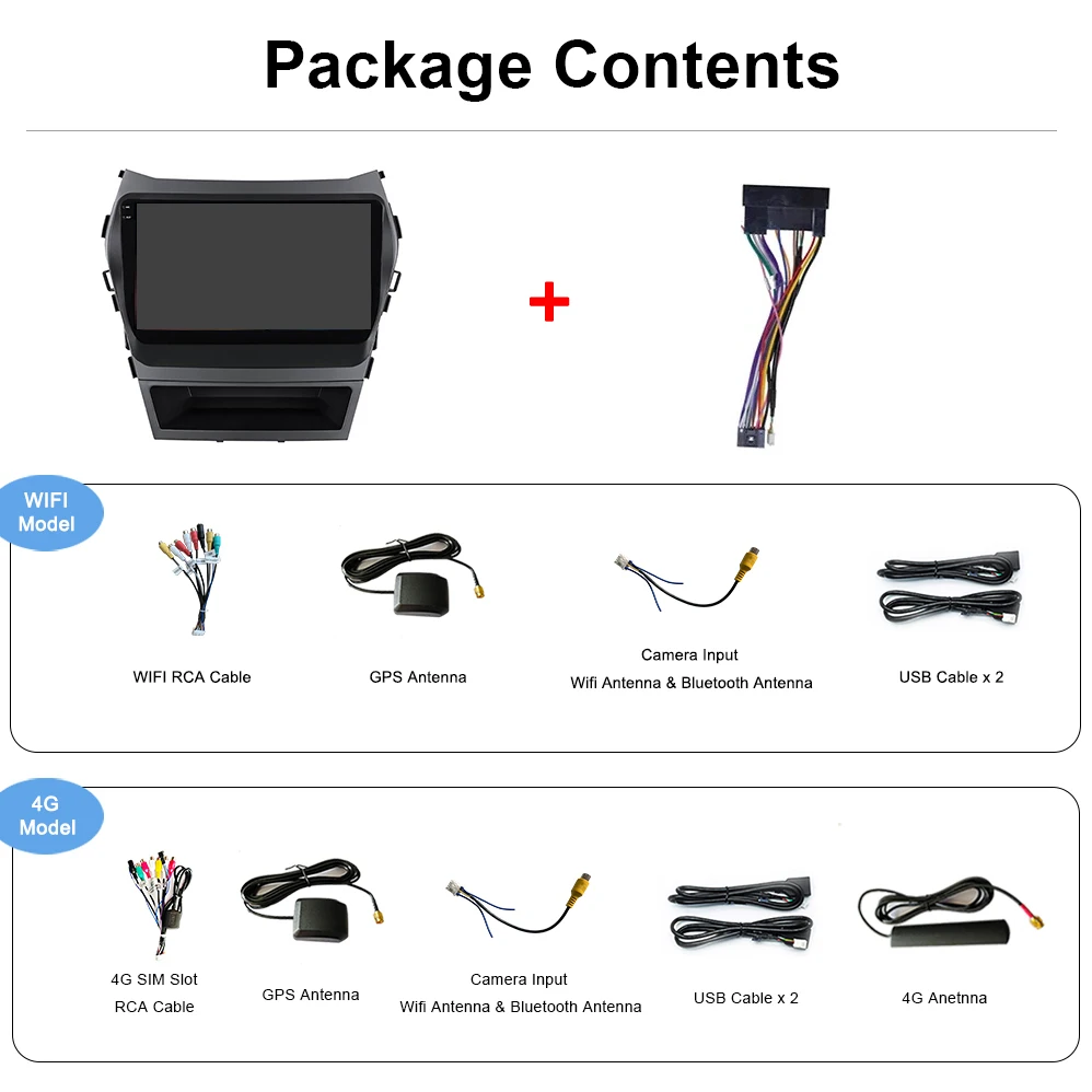 Car Android Radio for hyundai IX45 Santa Fe 3 2012-2017  GPS Navigation Car-play 4G WIFI Multimedia Stereo