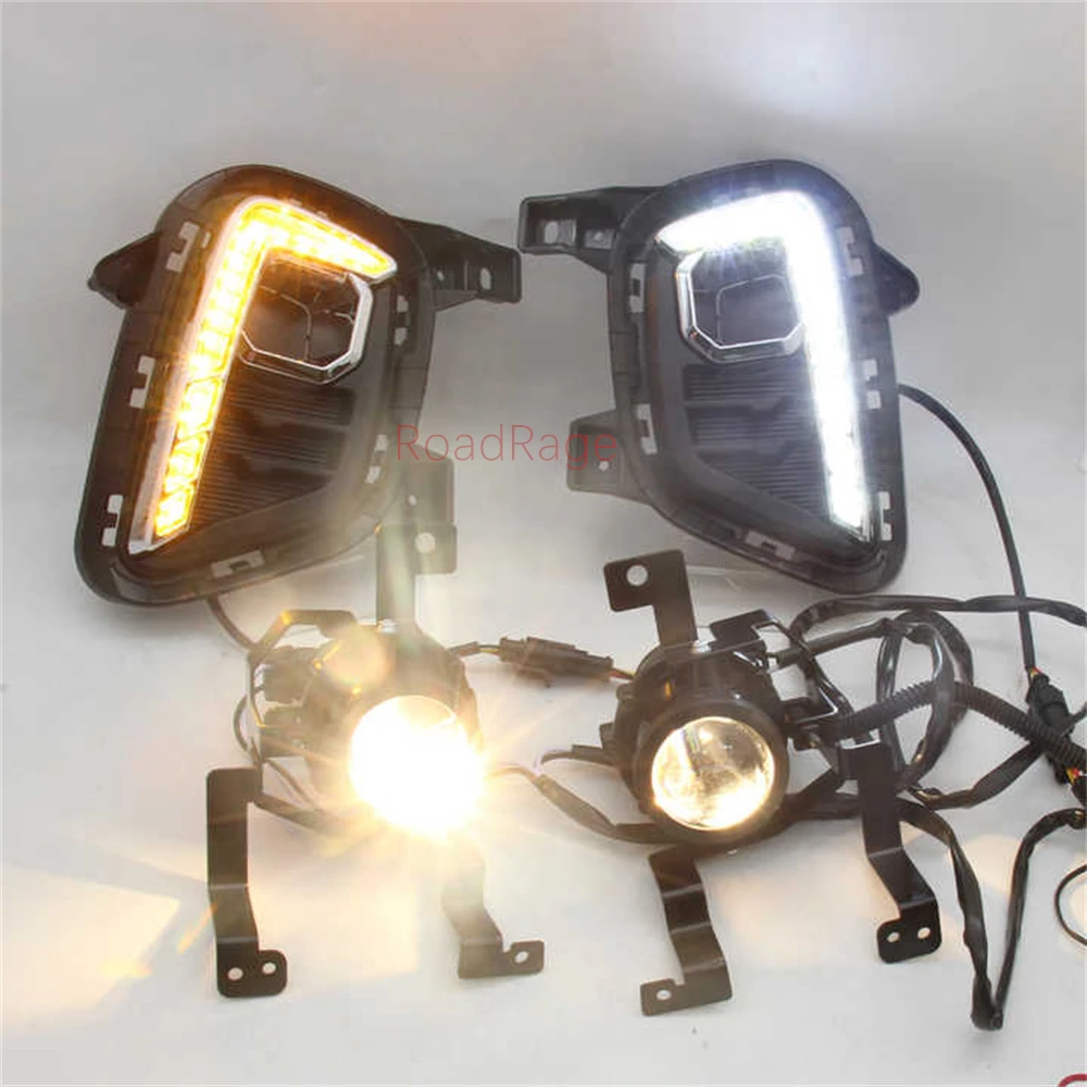 For Kia 2020 2021 2022 Led Drl Fog Lamp Daytime Running Lights Turn Signal Driving Light