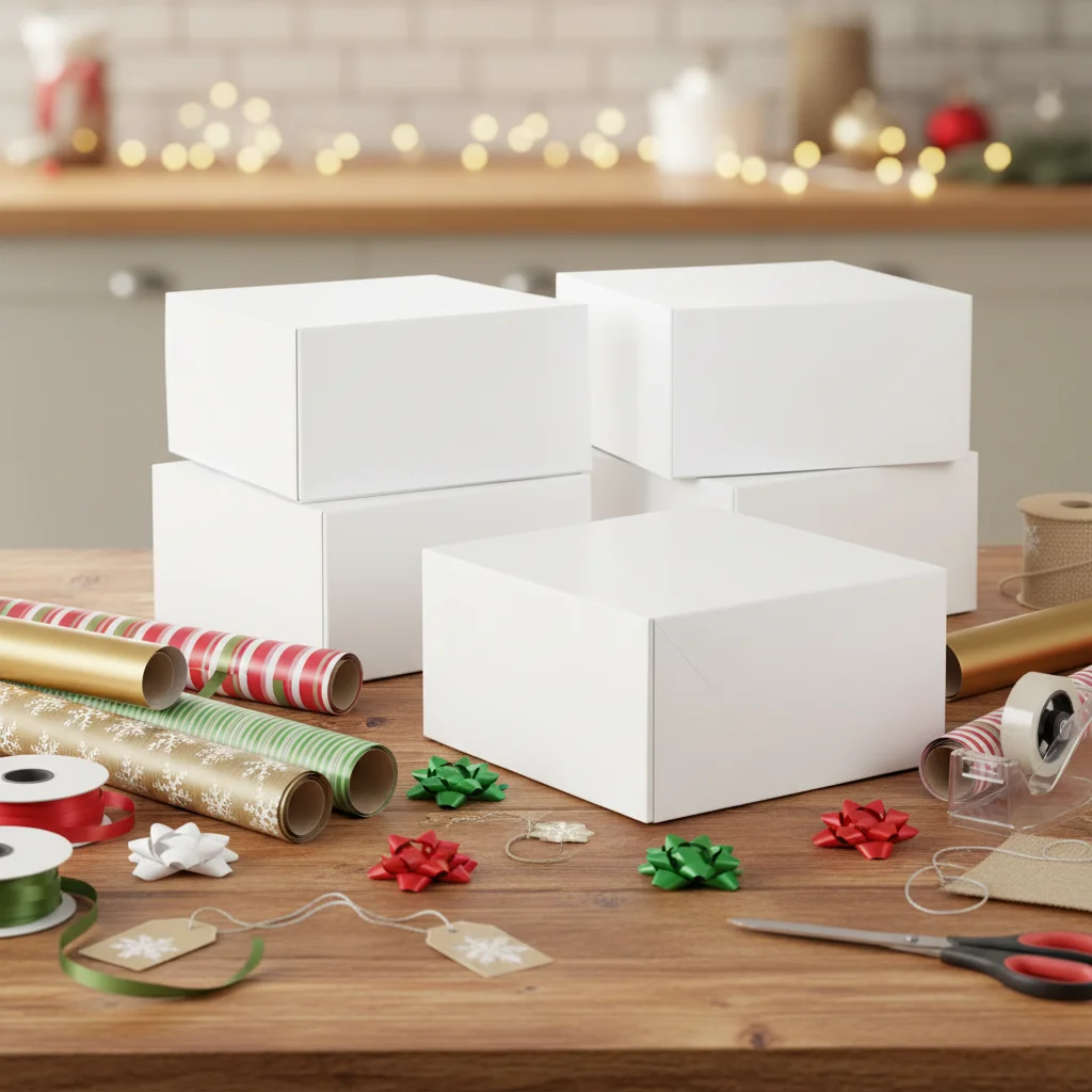 Customizable Rigid Gift Box Eco-Friendly Kraft Corrugated Packaging Glossy Lamination Embossing Four-Color Printing Die Gifts