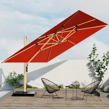 Glamping strong led cantilever patio umbrella restaurant umbrella outdoor parasol outdoor umbrella for sun protection