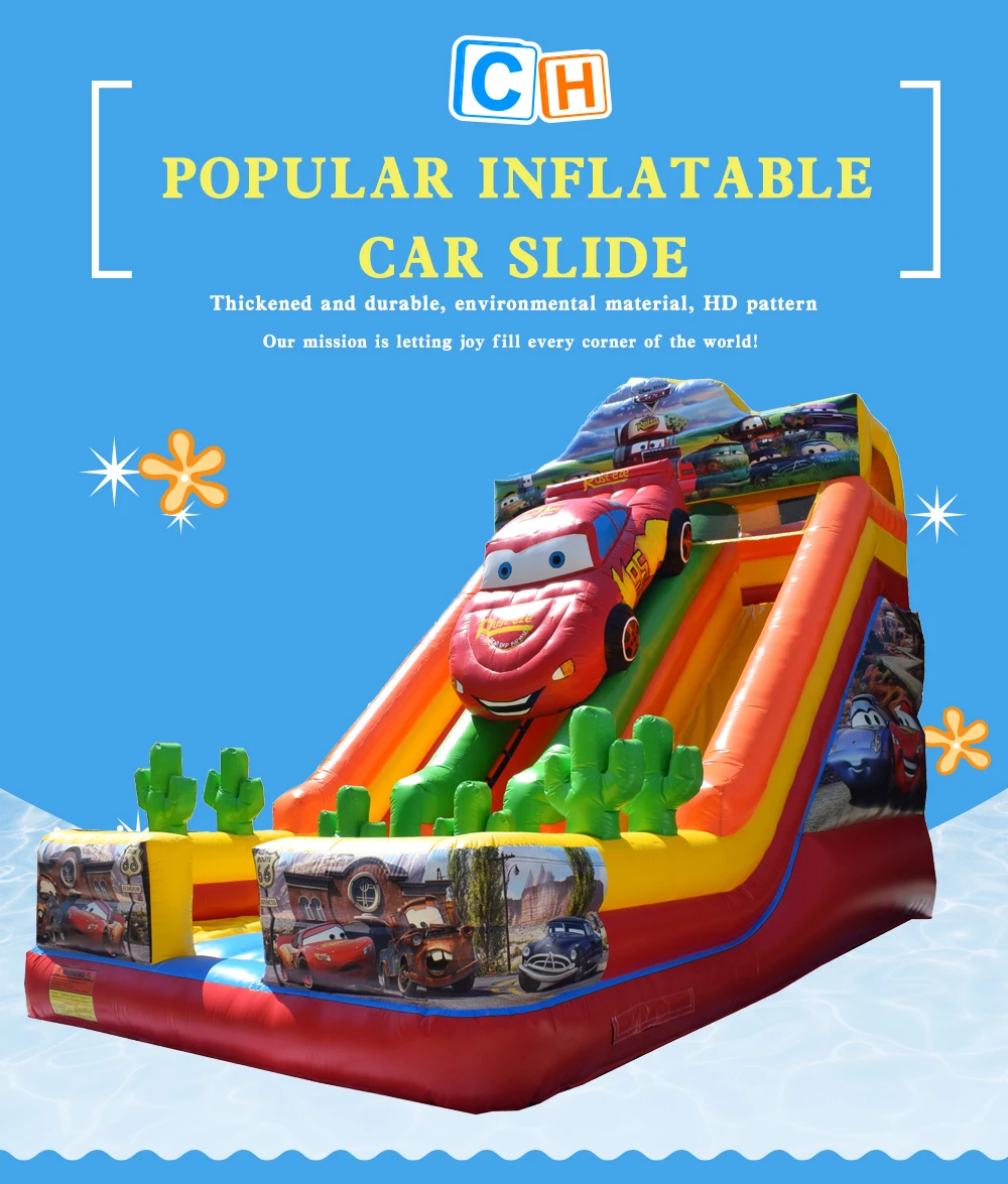 CH Custom Outdoor Bouncy Inflatable combo water Slides Bounce Car Playground Big Commercial Kids games Inflatable Slides factory