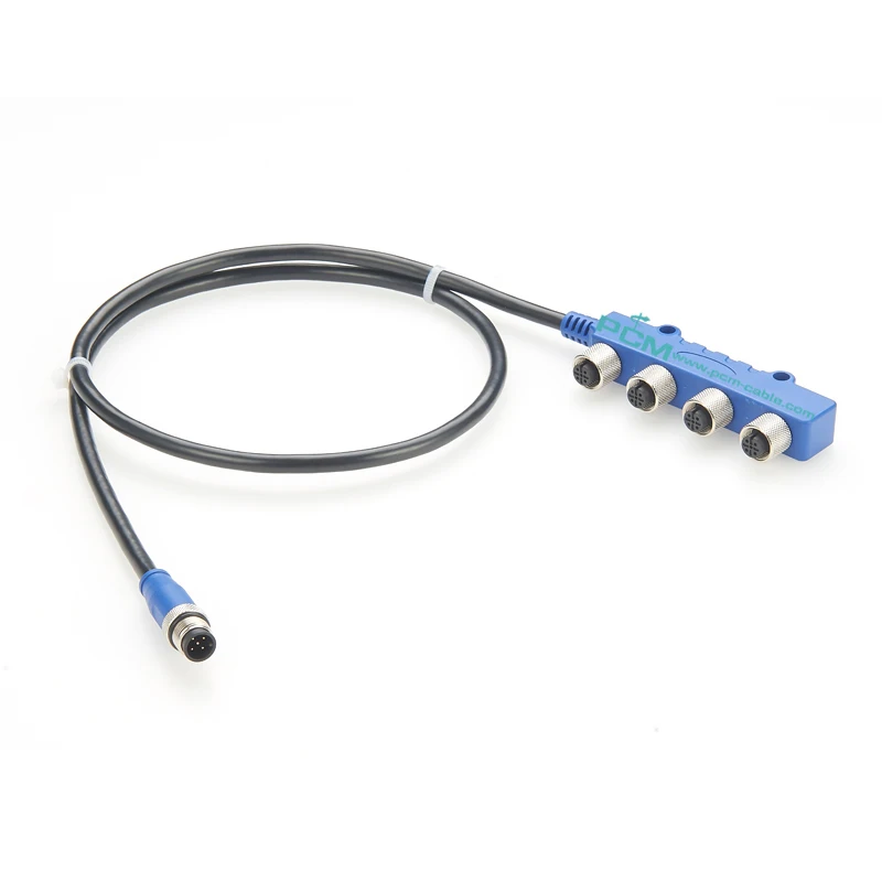 NMEA 2000 6 Port Multiport  Metal T Connector M12 With Wire Cable For Marine