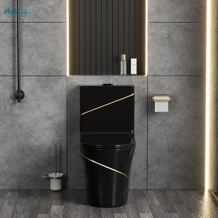 Modern new design luxury color Phnom Penh sanitary ware Ceramic integrated bathroom flush toilet details