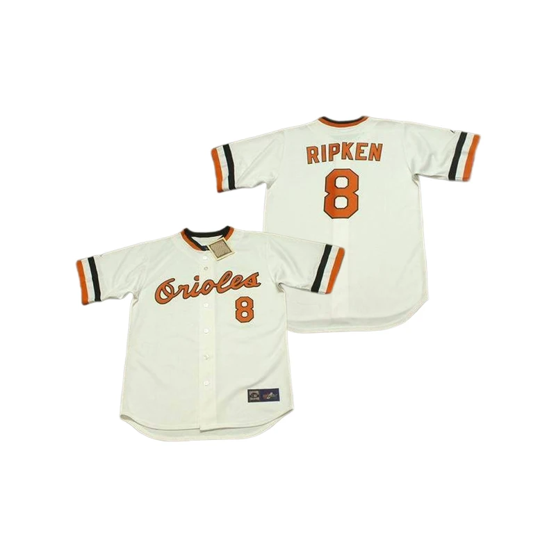 Wholesale Men's Baltimore 7 MARK BELANGER 8 ANDY ETCHEBARREN 8 CAL RIPKEN 9  BRADY ANDERSON Throwback baseball jersey Stitched S-5XL From m.