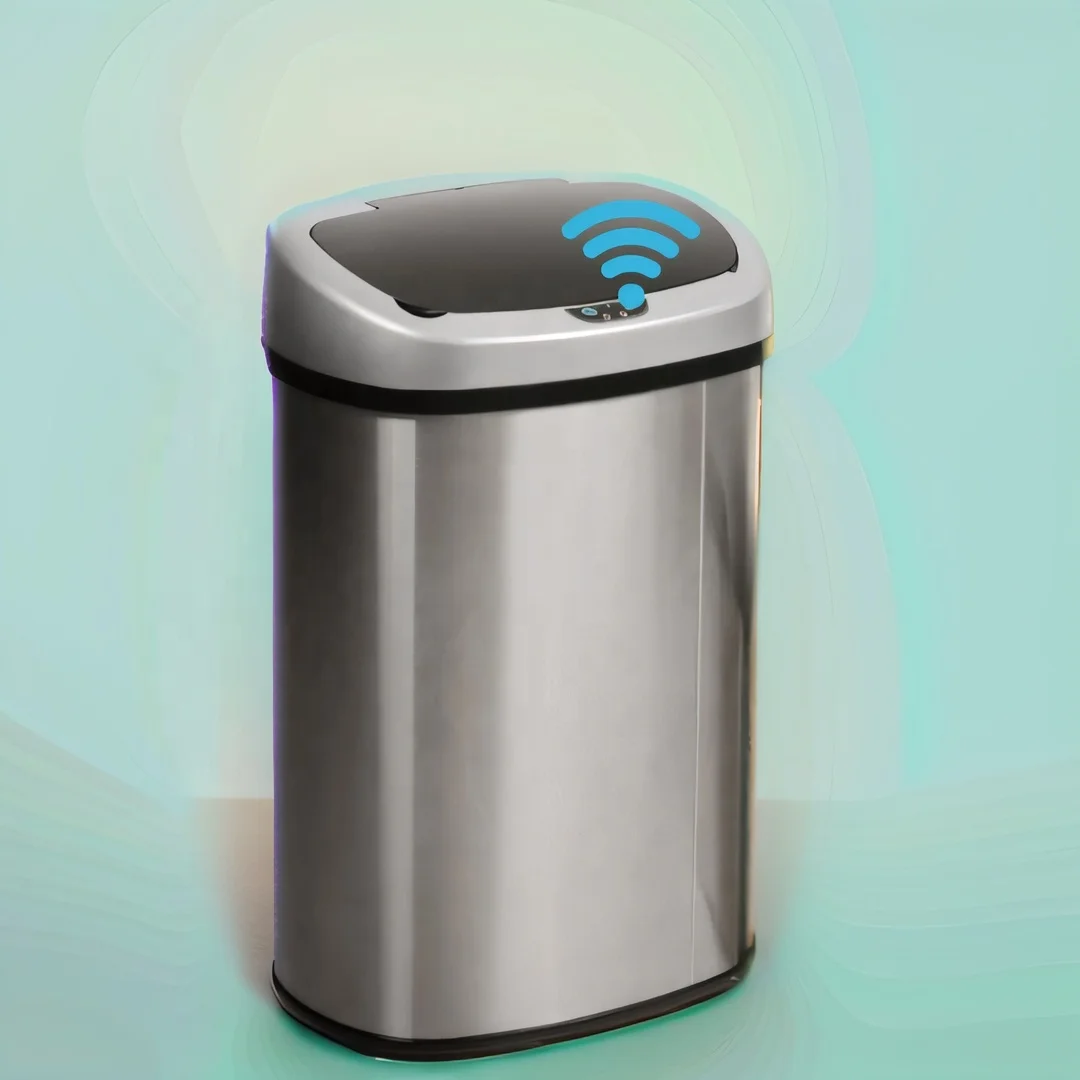 13 Gallon Kitchen Garbage Can - Touch Free & Stainless Steel