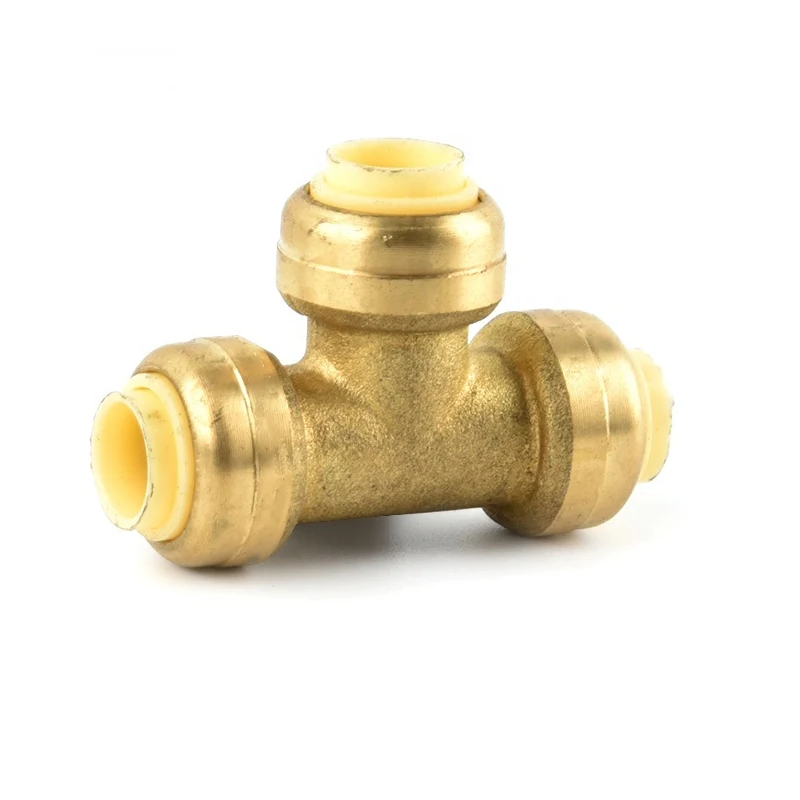 Plumbing Brass Push Fit Fittings Quick Release Bite Brass Equal