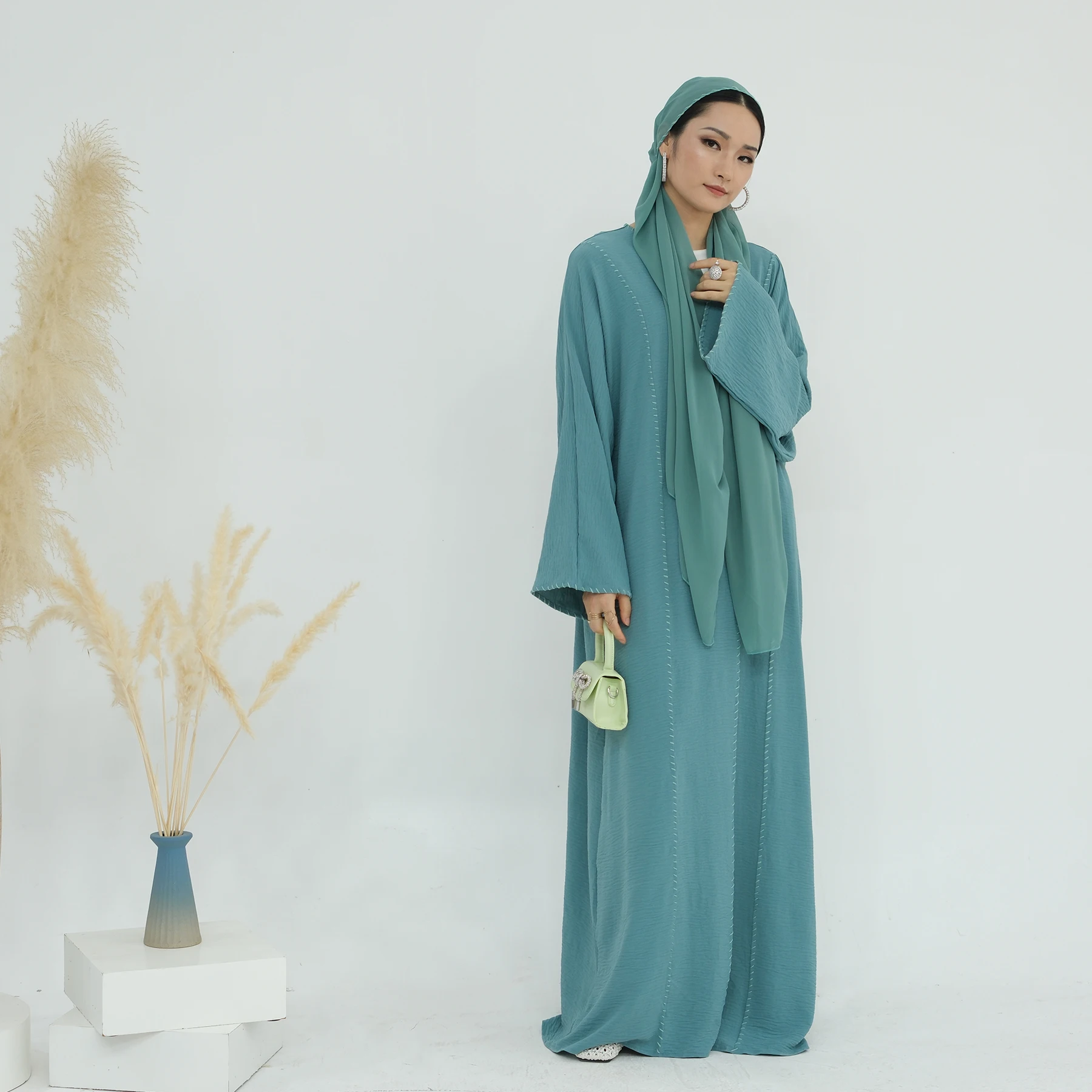 Loriya 2026 Fashion Islamic Clothing Dresses Women Muslim Front Open Abaya With Hijab Abaya Women Muslim Dress