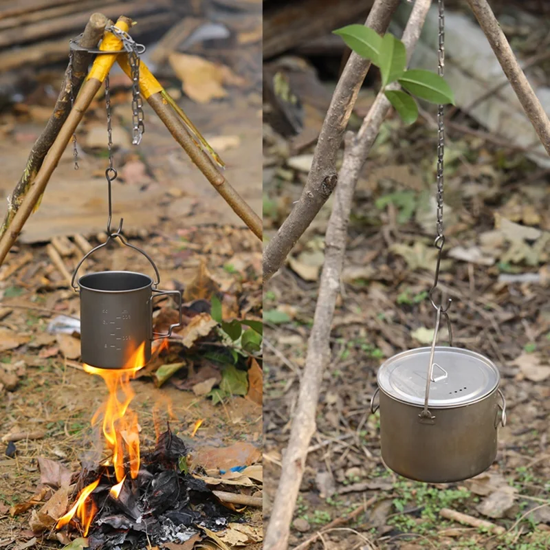 Camping-dreibein Für Hängetöpfe Outdoor-lagerfeuer-kochgeschirr Picknick-kochtopf Grill