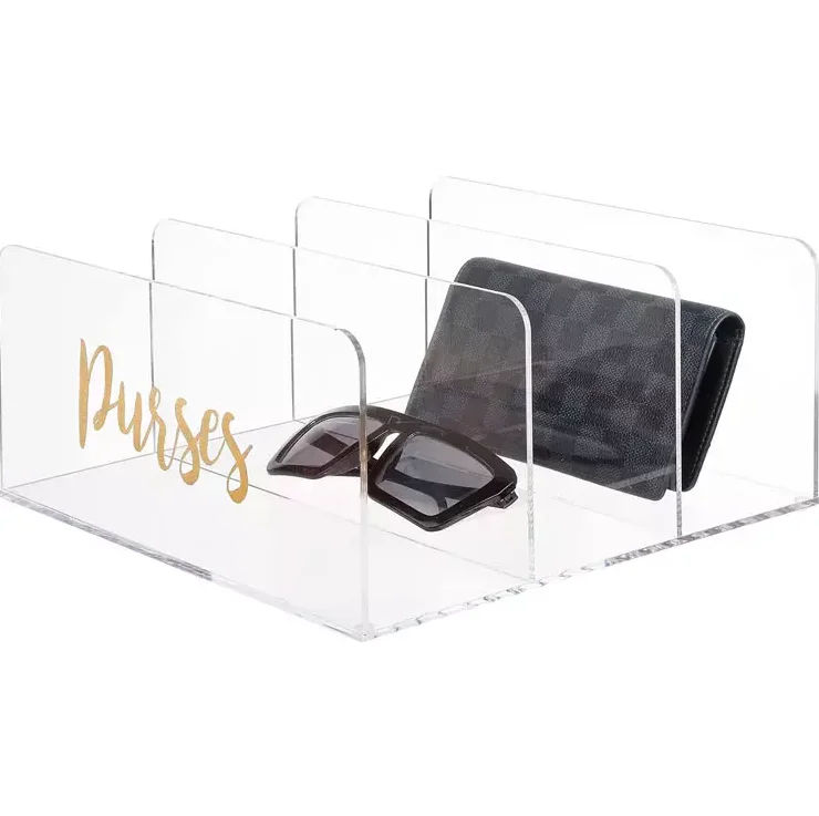 Acrylic Shelf Dividers Plastic Purse Organizer For Bedroom Closet Shelf