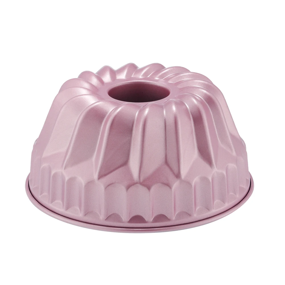 Chefmade 7" Pink Nonstick Carbon Steel Bakeware Bundt Pan Kugelhof