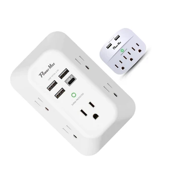 Grounding Usb Power Outlet 3 Outlet Usb Wall Charger Surge Protector 5 ...