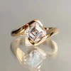 Moissanite Asscher 18 carats-2 ct