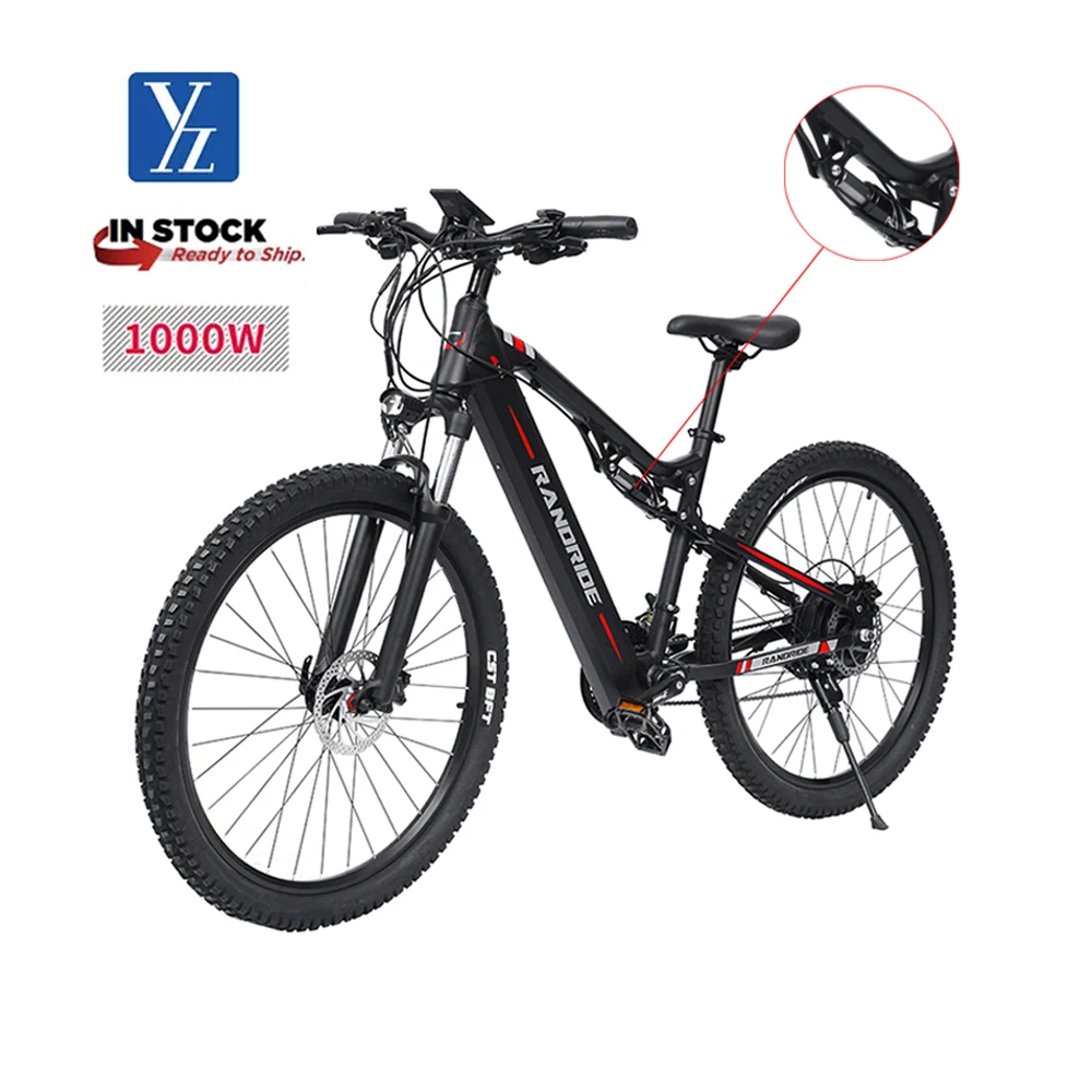 Wholesale Hot sale 27.5 inch e mtb electric mountain bike 1000w 48v 17ah full suspension Electric Bikes for Adults From m.alibaba