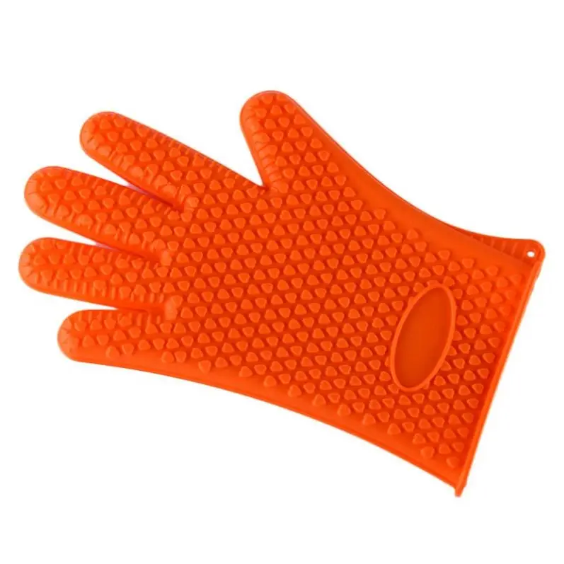 Heat Resistant Gloves BBQ Kitchen Silicone Oven Mitts Waterproof Non-Slip Potholder for Barbecue Cooking