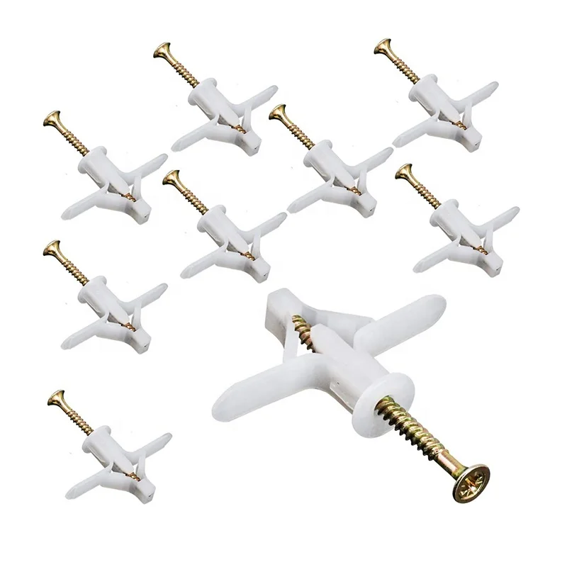 Factory Directly 13*36mm plastic butterfly wall plug screw anchor Drywall Anchor and Stainless Steel Screw Kit