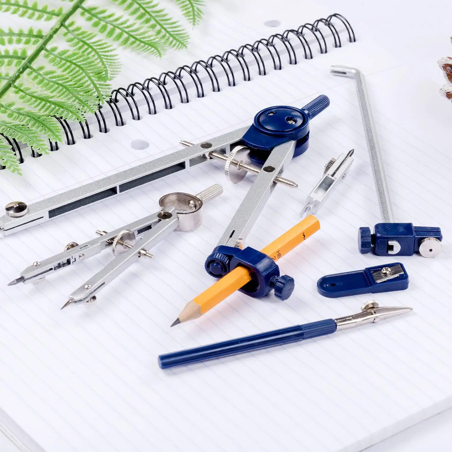 Набор прецизионных геометрических фигм для профессионального металлического компаса с Небьющимся ящиком для хранения