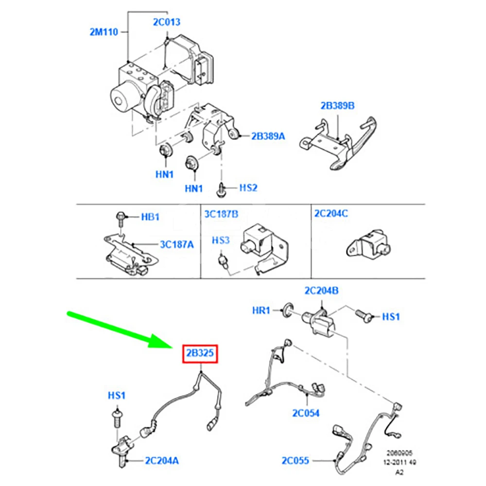 Car ABS Cable Sensor 6G9T2B325BAK Front Anti-Lock Braking System Wire ... — 3