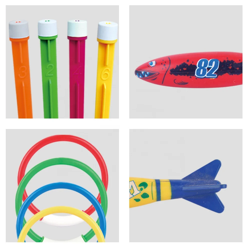 Goorder Juguetes De Buceo Para Piscina – Anillos Redondos Y Con Forma De Pez – Entrenamiento Subacuático Para Niños 3-12 Años