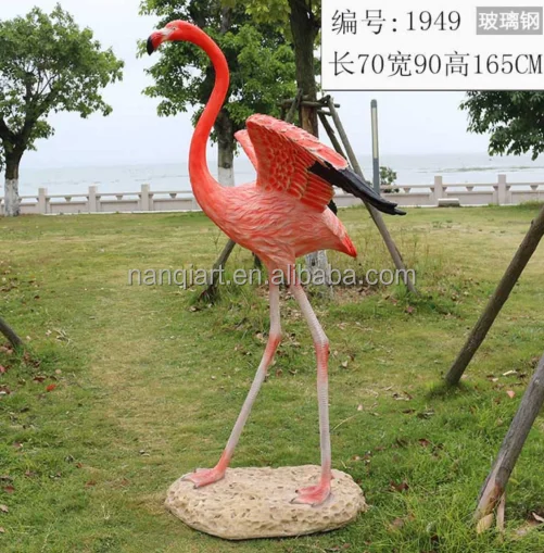 Large Outdoor Garden Park Decoration Ornament Artificial Realistic Life Size Flamingo Sculptures Animal Model Flamingo Statues