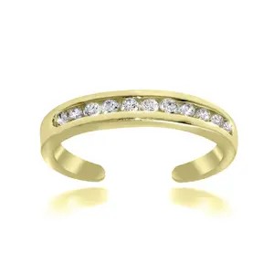 Hot Selling Fine Jewelry Diamond Toe Ring Opening Foot Rings Wholesale Silver 14k Gold Women Toe Rings Adjustable
