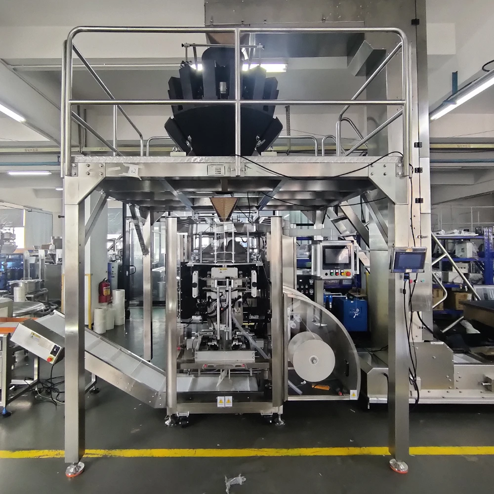 Zip-lock Vffs Vertical Automatic Food Powder Pouch Sealing Filling Packaging Stand up Zipper Premade Bag Doypack Packing Machine