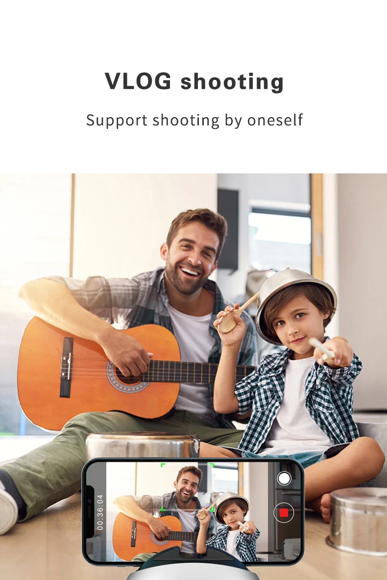 Шарнирный стабилизатор с автоматическим вращением лица селфи-Палка для сотового телефона HD 1080P камера прямой трансляции видео Vlog