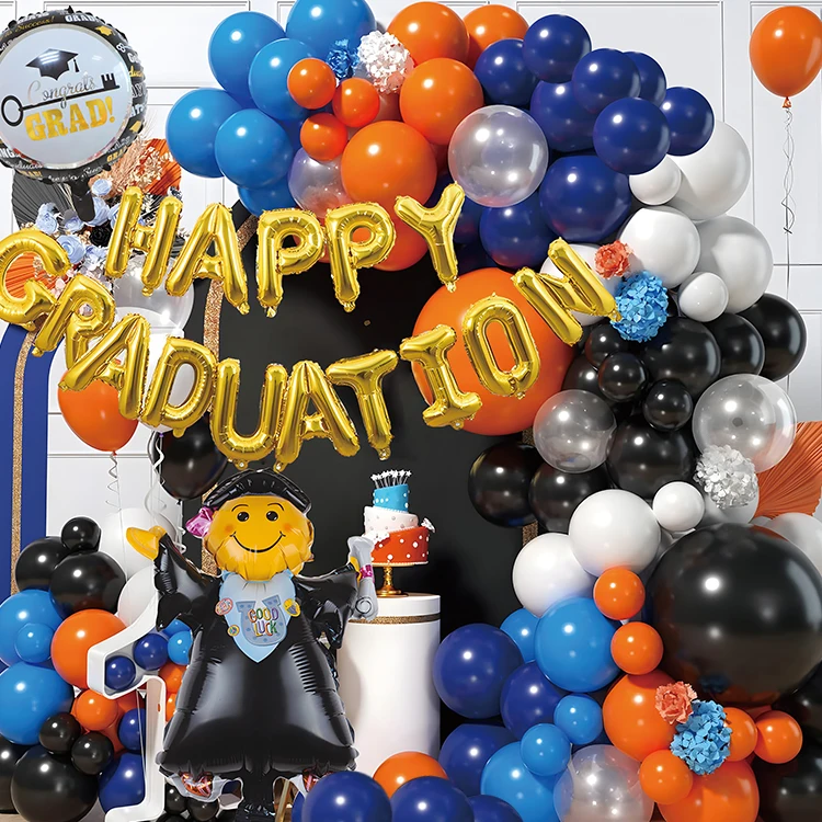 High Quality Multiple Color Graduation Party Decoration Round Owl Shaped Decorative Balloon Kit Latex Party Balloon Set
