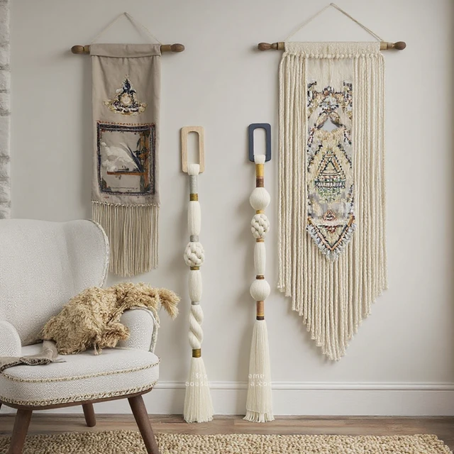EOUSE INS Bohemian Hand Woven Tassel Art Decor Style Wall Decoration for Home Living Room Hanging Ornaments