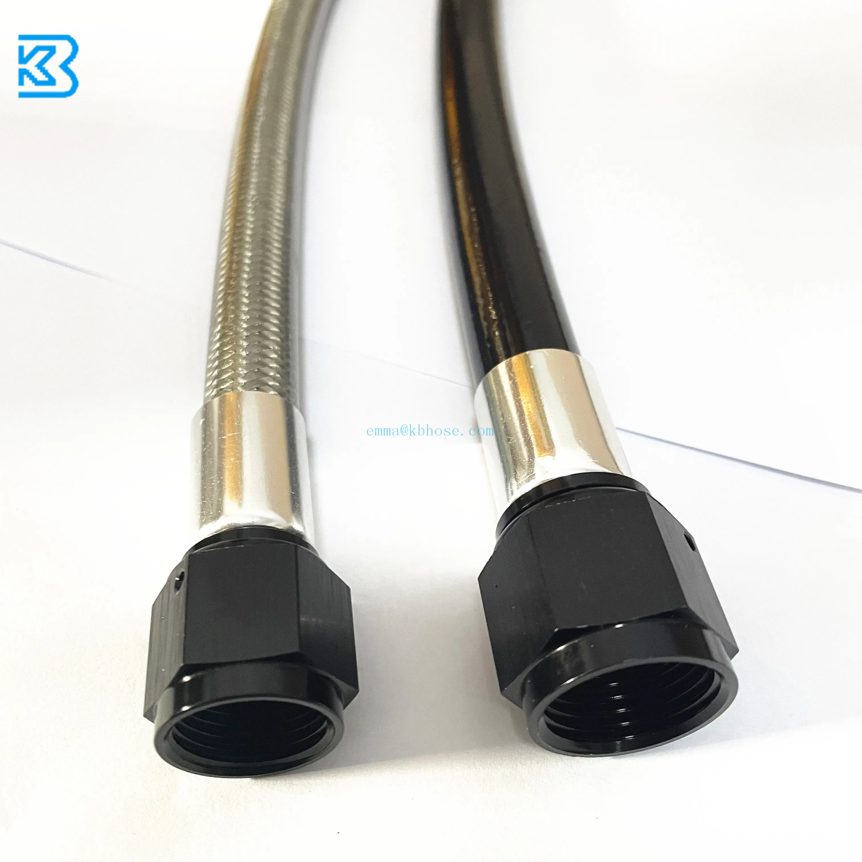 An4 An6 An8 An10 E85 Ptfe Oil Hose Fuel Line With Straight Black