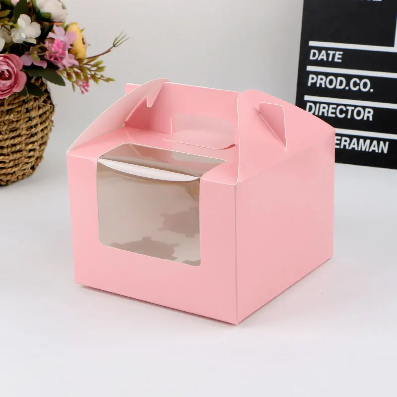 Custom Paper Handle Cake Box Multiple Color Logo Customized Eco Friendly High quality paper products supplier