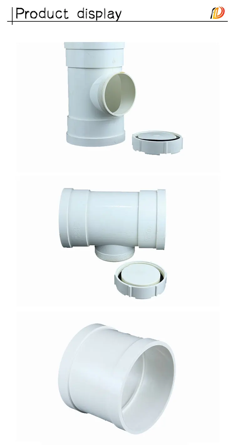 Yshaped Pipe Fittings Pvc 45 Degree Tee Plastic 100mm Pvc Lataral Tee