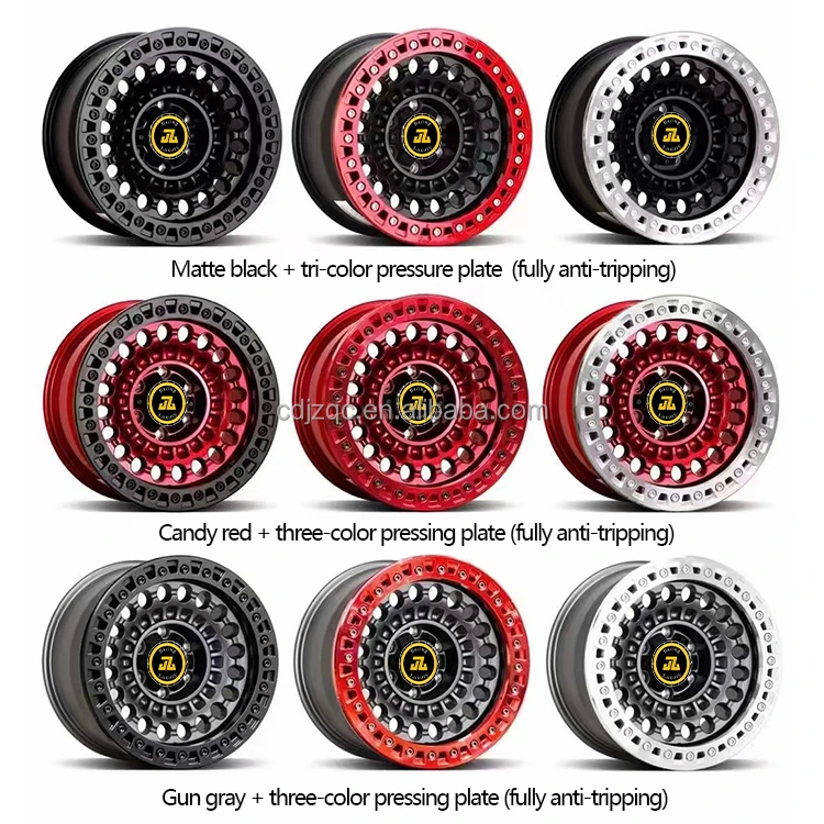 Jiangzao 4x4 Offroad 16 17 18 20 Inch Beadlock 6x139.7 Et25 Et32 5x139.7 8x170 Et12 5x150
