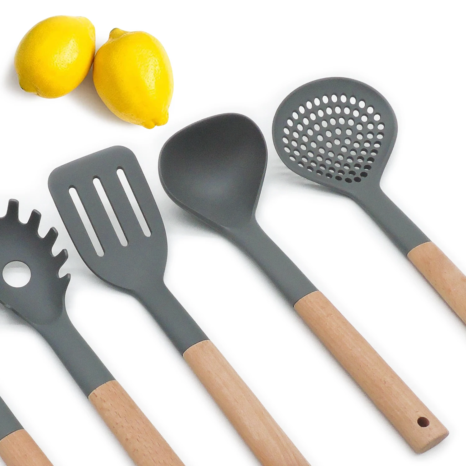 New Technology! Biodegradable Nylon! Dishwashersafe Wooden Handle Nylon Cooking Kitchen