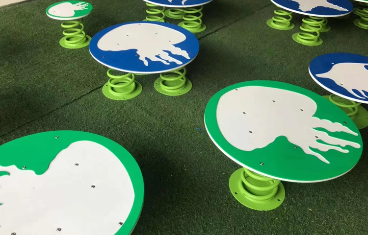 High-end Customized Colorful PE Plate Children Spring Swing Seat Outdoor Playground Equipment Spring Plum Blossom Pile
