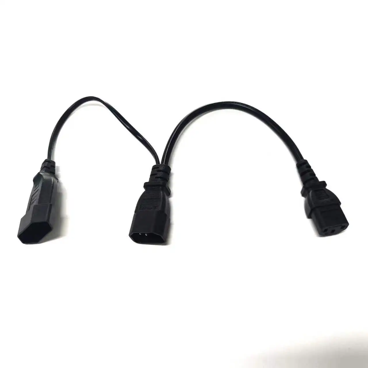 IEC320 C14 Auf C13 & EU Y-Splitter Netzkabel, 12,6 Zoll, 10A 250V – PVC-isoliert