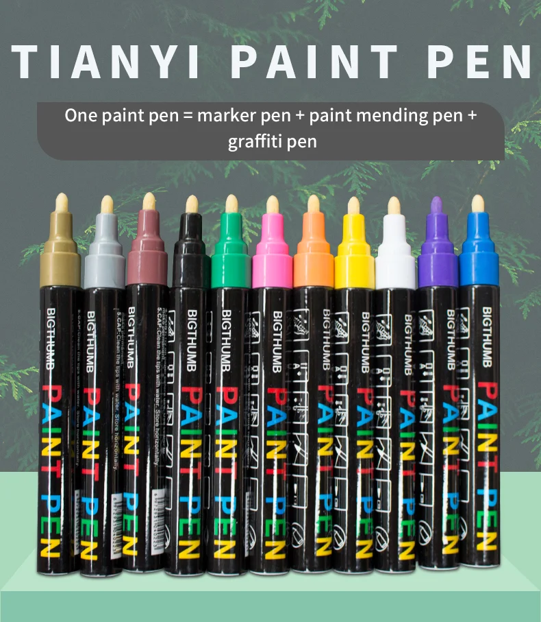 Marker Pen  Paint Markers - 10pcs/lot Wholesale Tip Permanent