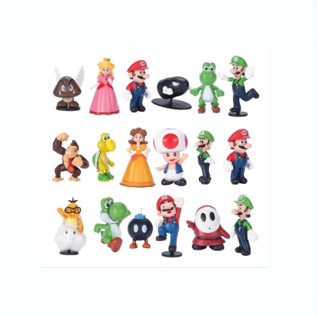 18pcs Mario Toys-Action Figures Princess,Cake Topper,Party Supplies Collectible Figurine Gifts Decoration Figures Toy