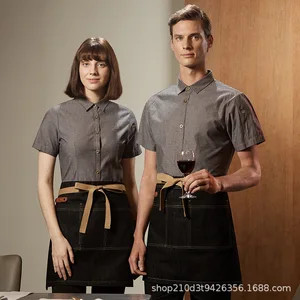 Zhenyao High-End Summer Short-Sleeved Tops for Female Waiters New Style Catering Western Restaurant Hotels Accessory