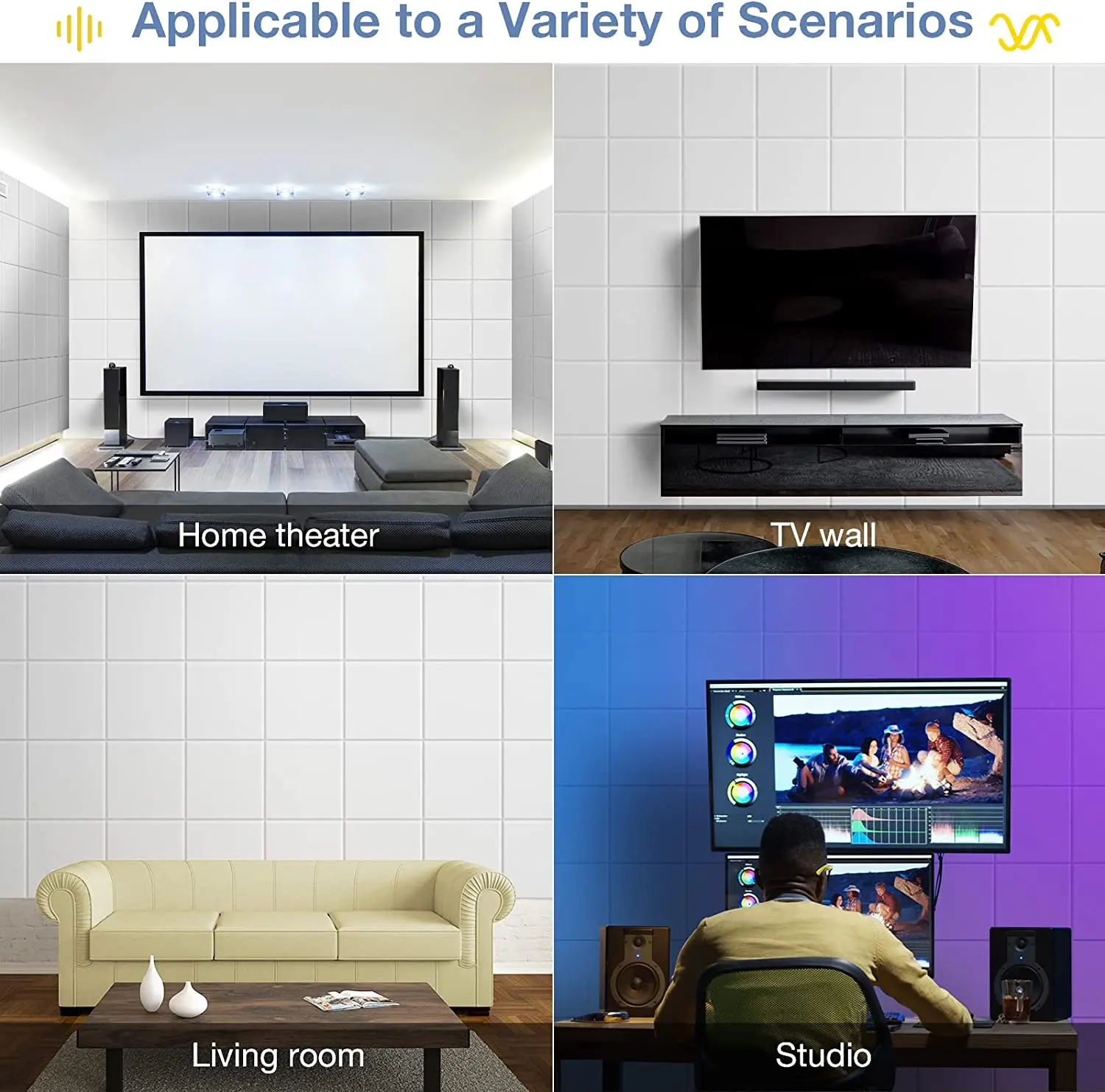 Белая высокоплотная войлочная прокладка из полиэстера с защитой от звука, шестигранные самоклеящиеся акустические панели для поглощения шума