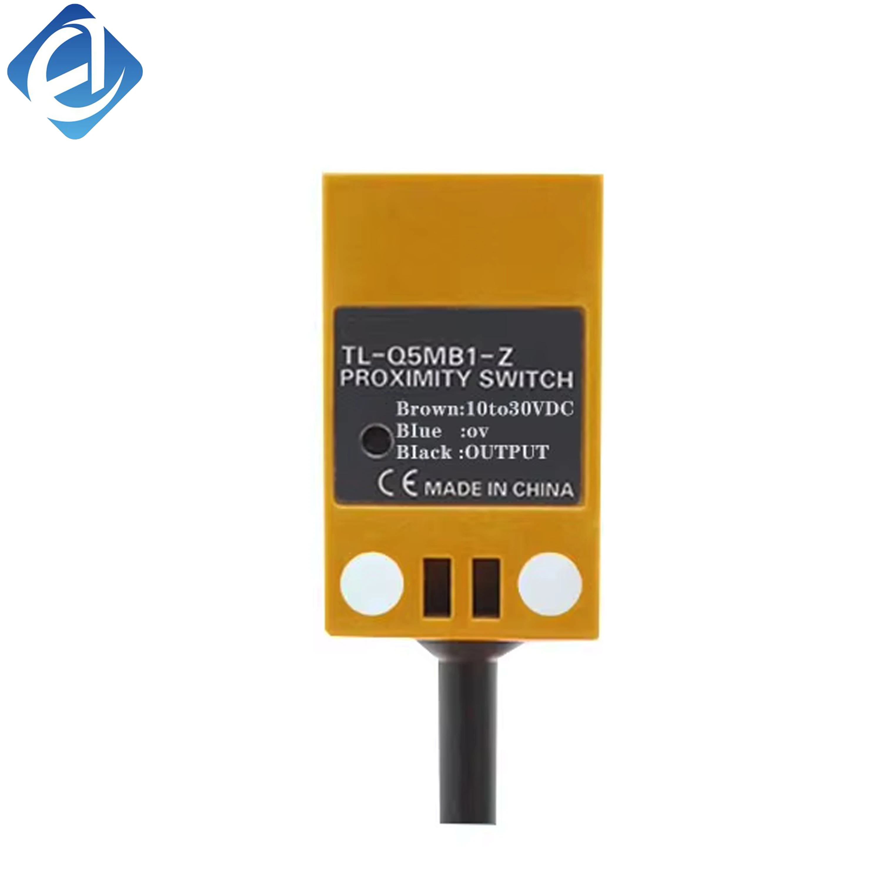 New Original TL-Q5MB1-Z Omron TL series square inductive proximity sensor, used for metal object detection, position limit and signal triggering in industrial automation machinery.