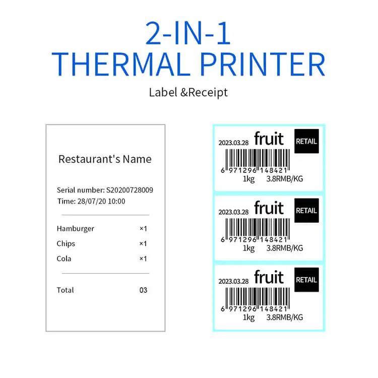 MHT-P29L 80mm Thermal Printer with Free SDK Mobile Mini Bluetooth Mobile  80mm Portable Thermal Printer