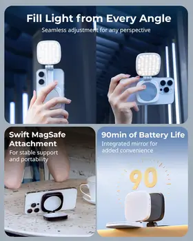 SmallRig Magnetic Selfie Light for IPhone, Phone Light With a Mirror, Instant Attachment for MagSafe, for Selfies, Video detail image