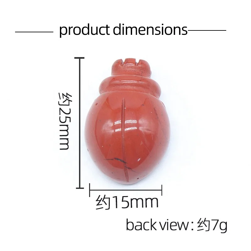 1 Inch Beetle Crystal Agate Stone Mini Carved Animal Half Jewel Craft Ladybug Ornament