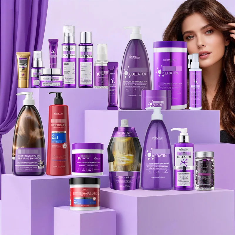 Halal KORMESIC Collagen Keratin Shampoo Hair Mask Series Repair Soft Hair Care Cream 2-in-1 Anti-Breakage Split Ends