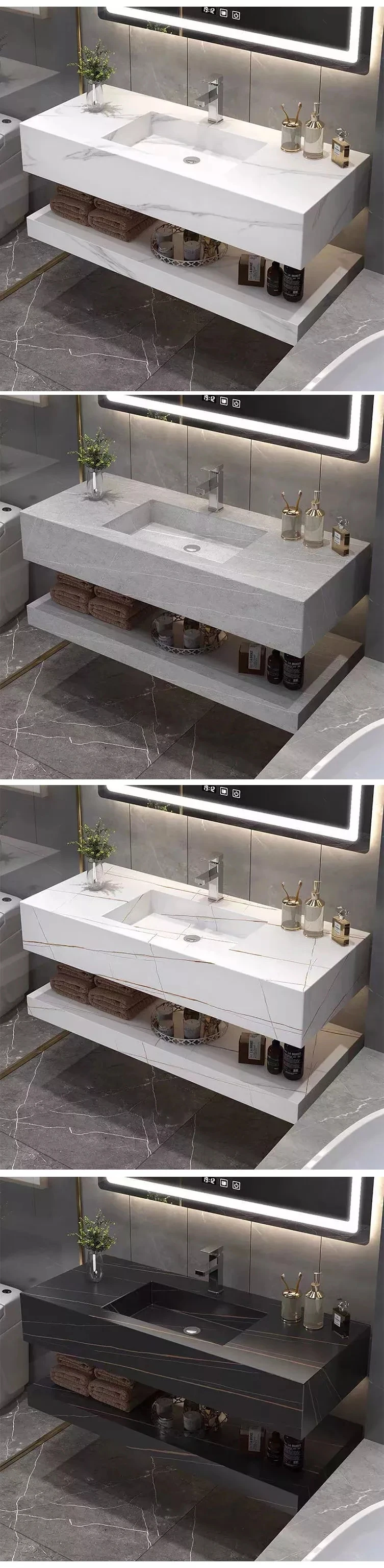 product double sink wall hung italian bathroom modern floating vanity top washbasin wash basin sintered stone white marble bathroom sink-64