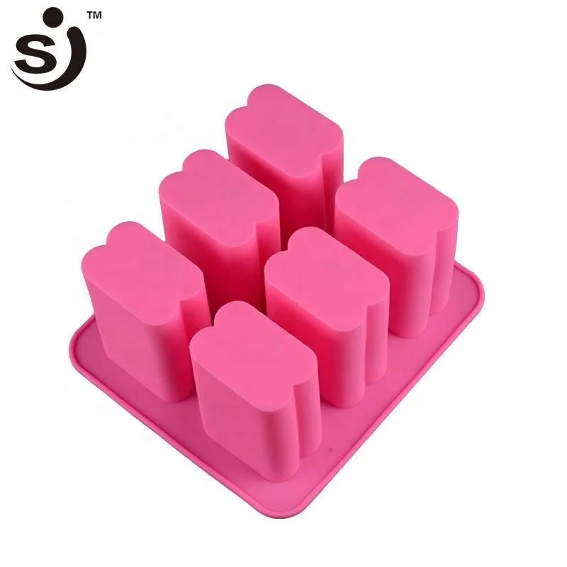 Flexible Rectangular Loaf 6 Cavity Silicone Industrial Soap Molds