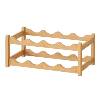 Wooden Double-layer 8-position Wine Bottle Display Rack Portable Home Storage and Display Item Restaurant Wine Display Rack